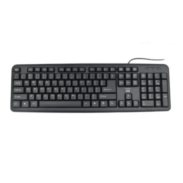 Ewent EW3112 teclado Oficina USB + PS/2 QWERTY Portugués Negro