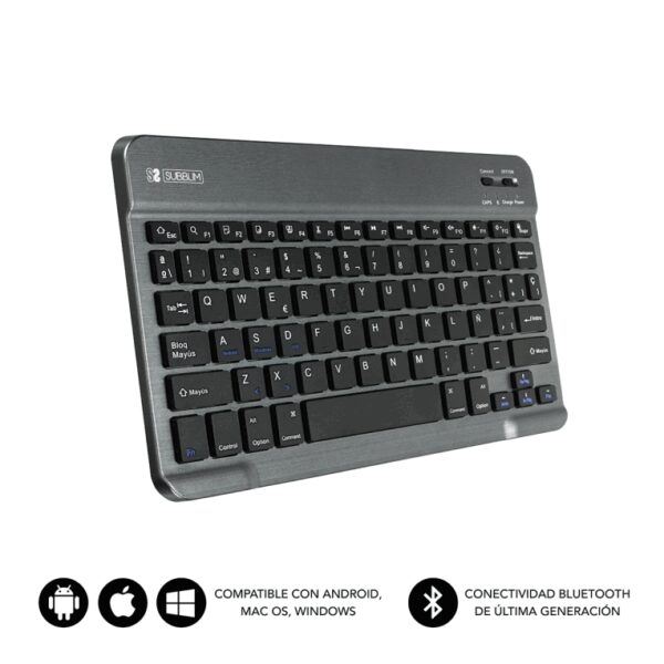 SUBBLIM TECLADO SMART BLUETOOTH GREY QWERTY Español Negro, Gris