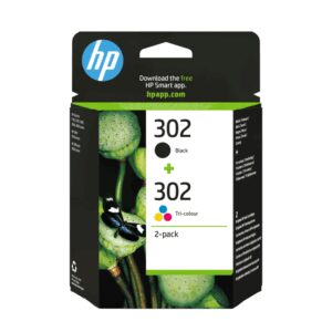 HP 302 2-pack Black/Tri-colour Original Ink Cartridges cartucho de tinta 2 pieza(s) Rendimiento estándar Negro, Cian, Magenta, Amarillo