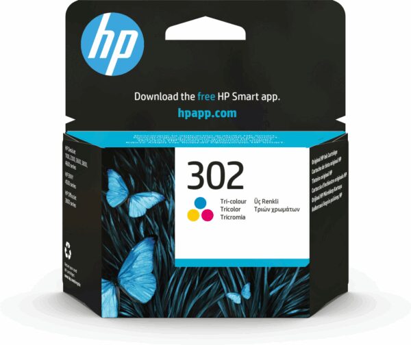 HP 302 Tri-color Original Ink Cartridge cartucho de tinta 1 pieza(s) Rendimiento estándar Cian, Magenta, Amarillo