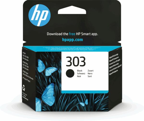 HP 303 Black Original Ink Cartridge cartucho de tinta 1 pieza(s) Rendimiento estándar