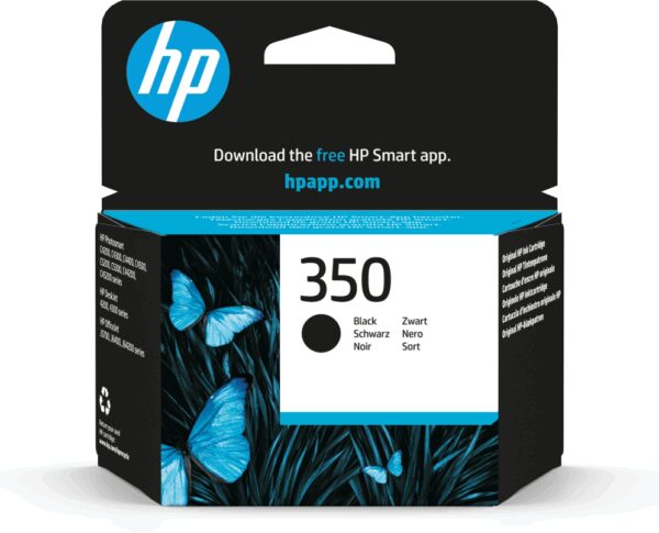 HP 350 Druckpatrone Schwarz mit Vivera-Tinte cartucho de tinta 1 pieza(s) Rendimiento estándar