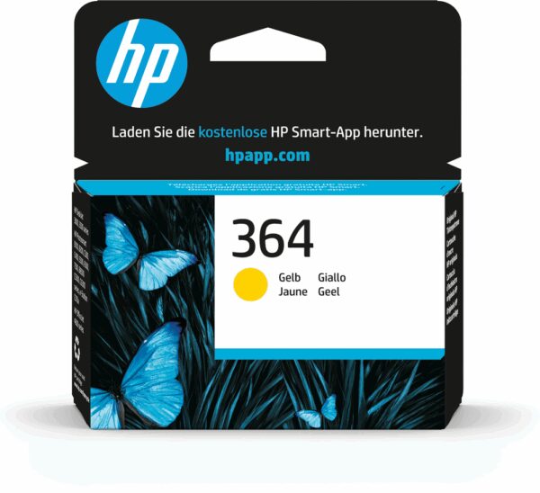 HP 364 Yellow Original Ink Cartridge cartucho de tinta 1 pieza(s) Rendimiento estándar