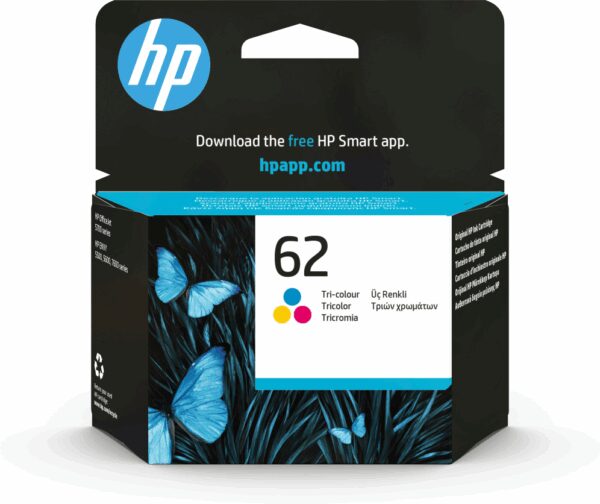 HP 62 Tri-color Original Ink Cartridge cartucho de tinta 1 pieza(s) Rendimiento estándar Cian, Magenta, Amarillo