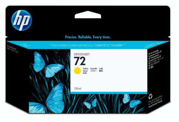 HP 72 130-ml Yellow DesignJet Ink Cartridge cartucho de tinta 1 pieza(s) Original Alto rendimiento (XL)