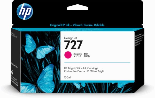HP 727 130-ml Magenta DesignJet Ink Cartridge cartucho de tinta 1 pieza(s) Original Rendimiento estándar