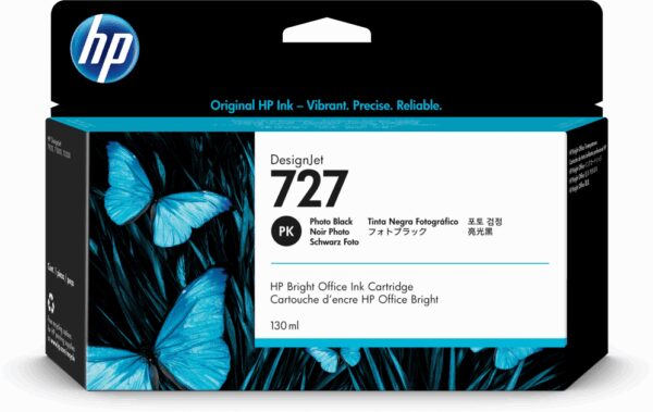 HP 727 130-ml Photo Black DesignJet Ink Cartridge cartucho de tinta 1 pieza(s) Original Rendimiento estándar Foto negro