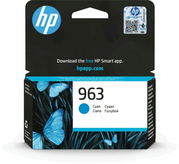 HP 963 Cyan Original Ink Cartridge cartucho de tinta 1 pieza(s) Rendimiento estándar