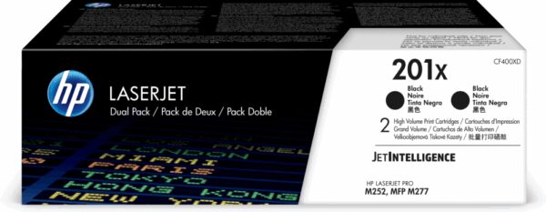 HP 201X 2-pack High Yield Black Original LaserJet Toner Cartridges cartucho de tóner 2 pieza(s)