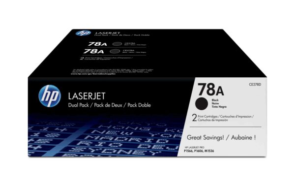 HP 78A 2-pack Black Original LaserJet Toner Cartridges cartucho de tóner 2 pieza(s)