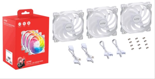 XPG VENTO 120 ARGB PWM Carcasa del ordenador Ventilador 12 cm Blanco 3 pieza(s)