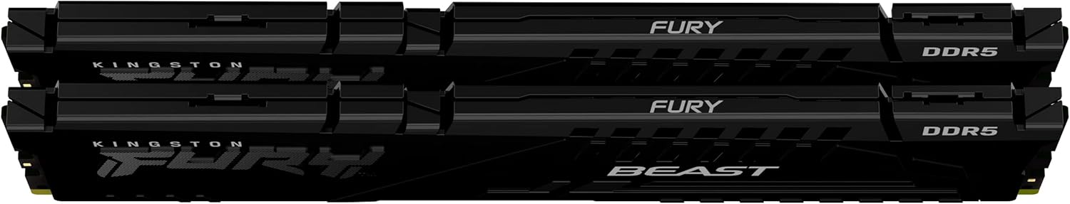 Detalle de los materiales y disipador de Kingston FURY Beast DDR5 32GB 5200MHz