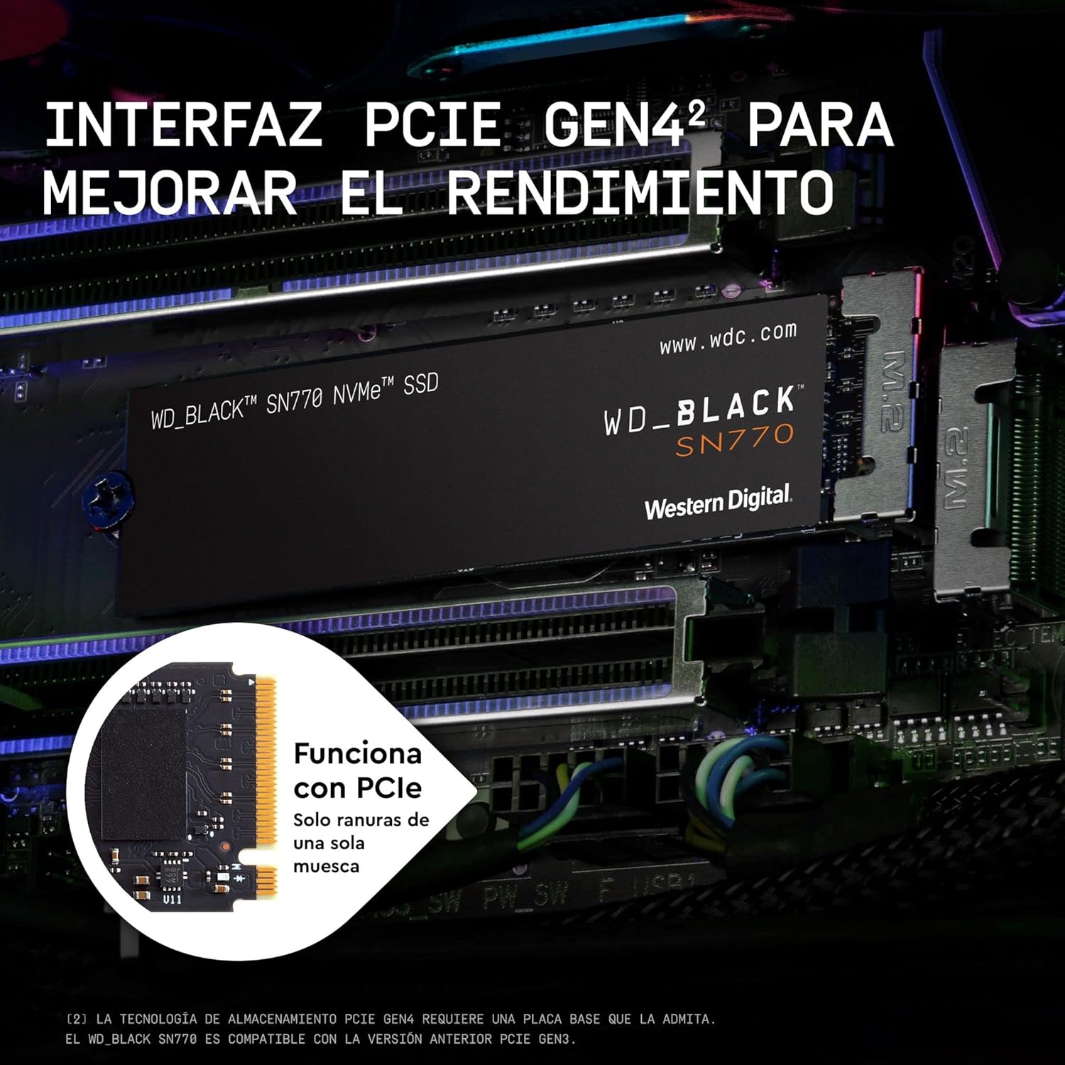 Diseño de WD Black SN770 1TB — Review SSD NVMe PCIe 4.0