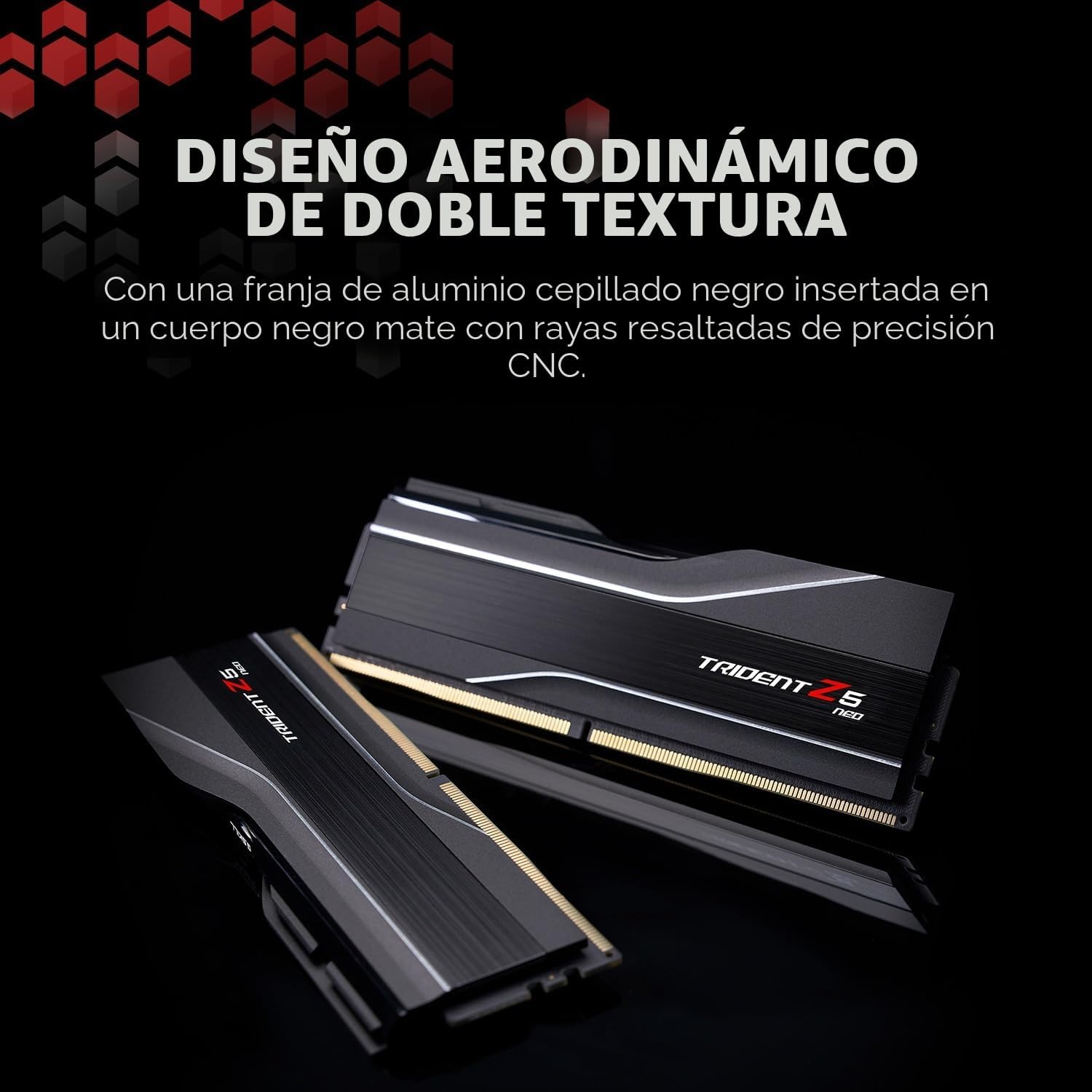 Vista lateral de la memoria G.Skill Trident Z5 RGB DDR5 7200MHz