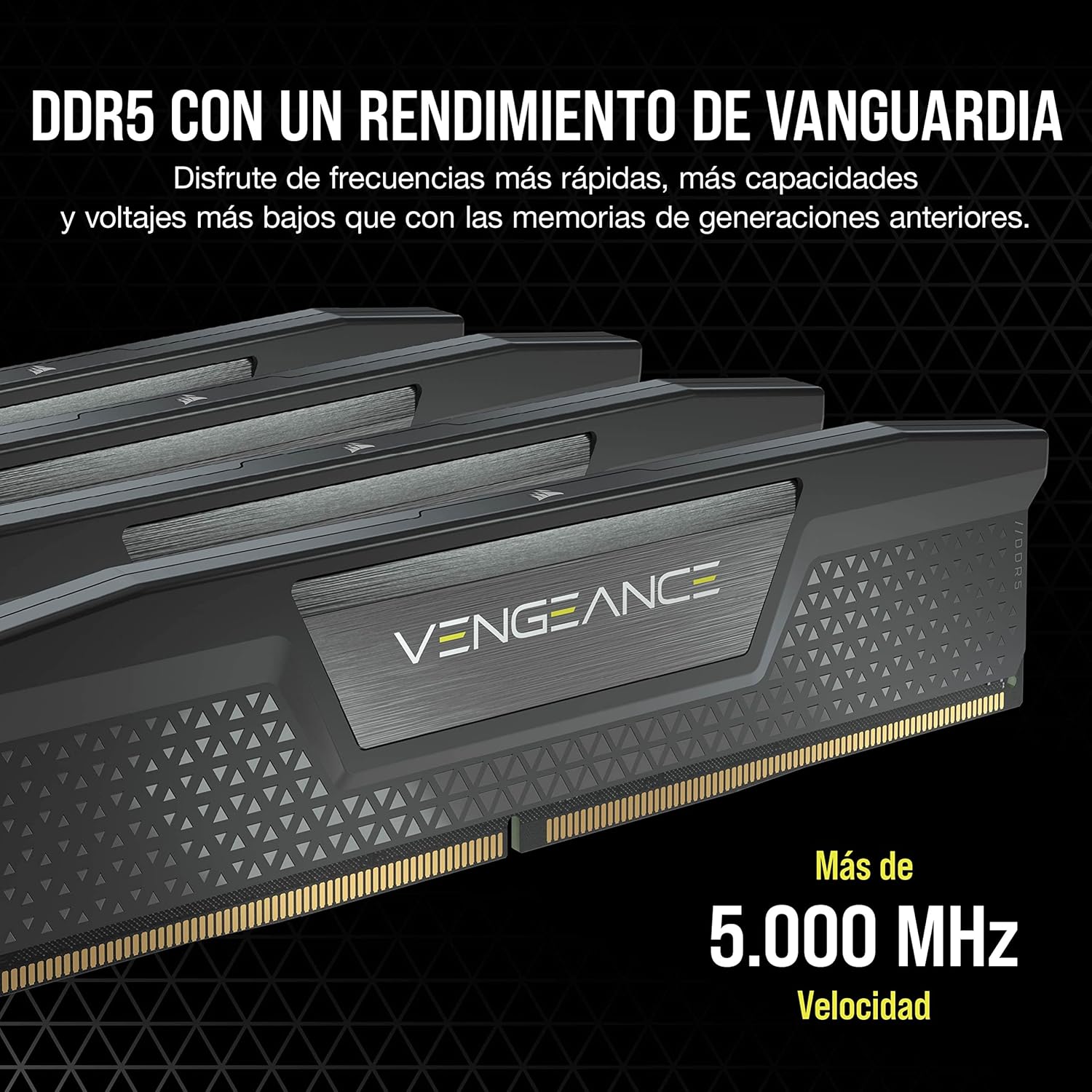 Vista lateral de la memoria Corsair Vengeance DDR5 32GB 6000MHz